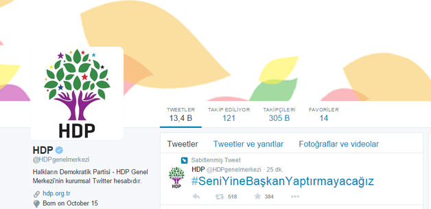 HDP'den erken seçim tweeti